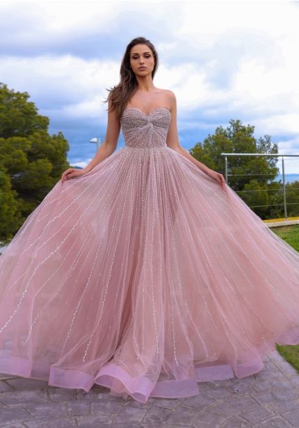 Embellished Tulle Gown