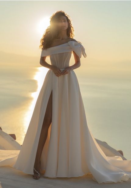 Off-Shoulder Organza Wedding Dress