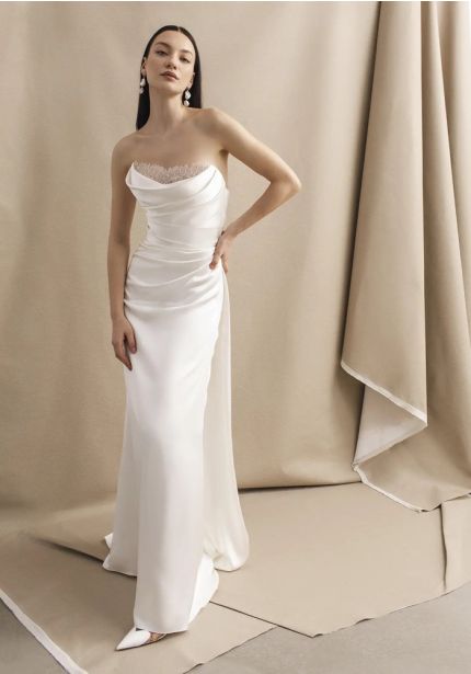 Draped Silk Wedding Dress