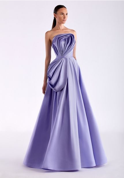Sculptural Draped Bow Gown