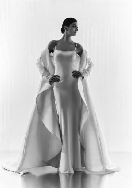 Beaded Satin Wedding Dress