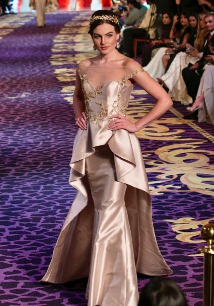 Swarovski Embellished Metallic Gown