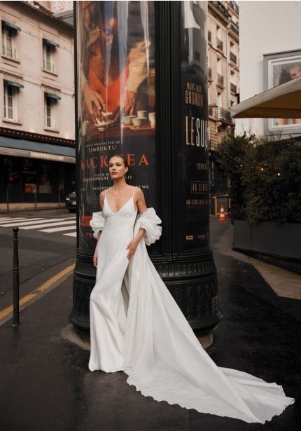 Backless Silk Satin Wedding Dress