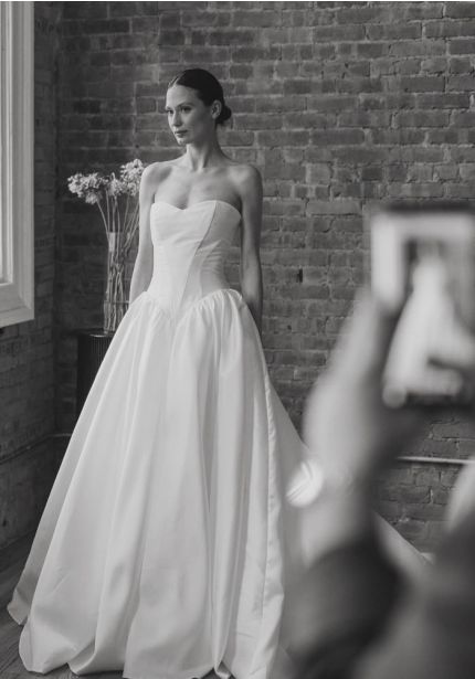 Basque Waist Satin Ball Gown
