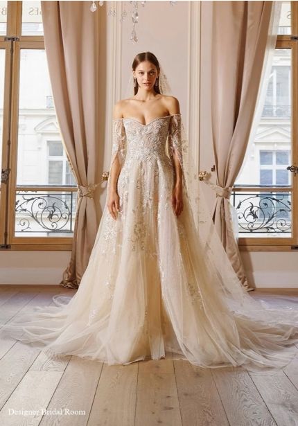 Embellished Off-Shoulder Wedding Dress