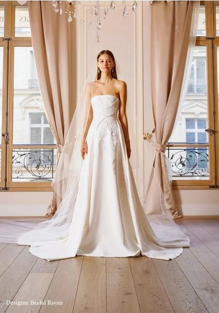 Beaded Crepe Wedding Dress