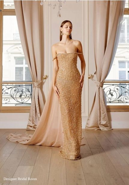 Embellished Gold Wedding Dress
