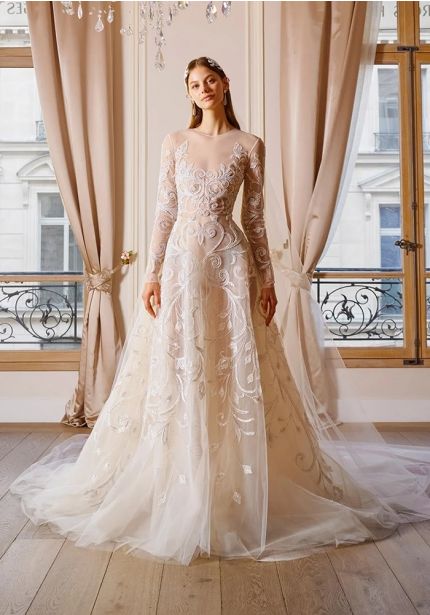 Embellished Illusion Wedding Dress