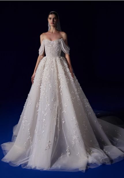 Heavily Beaded Ball Gown