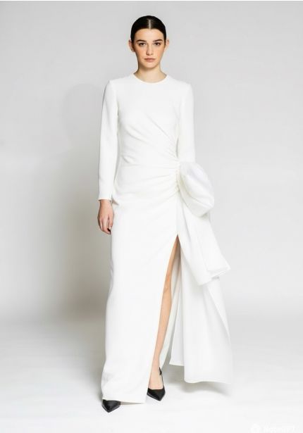 Long Sleeve Crepe Gown