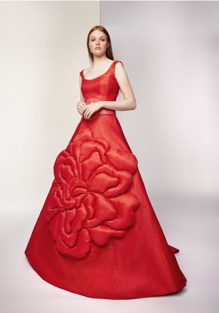 3D Flower Evening Gown
