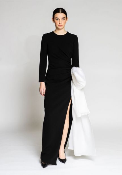 Long Sleeve Crepe Gown