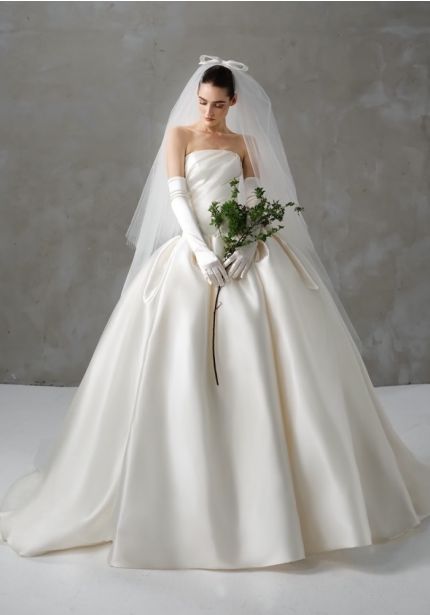 Dropped Waist Mikado Ball Gown