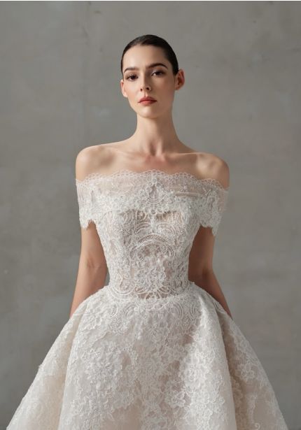 Embroidered Strapless Ball Gown