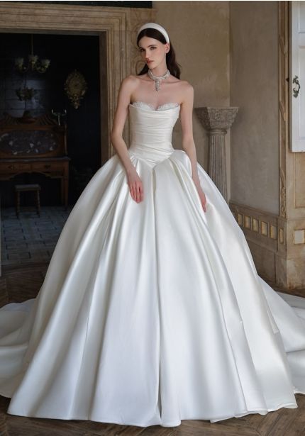 Draped Mikado Wedding Dress