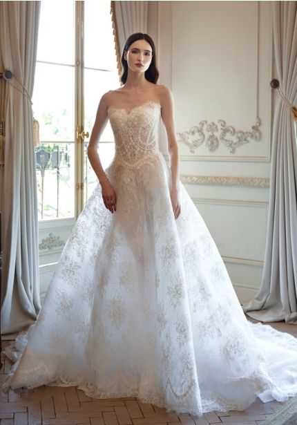 Embroidered Corset Wedding Dress