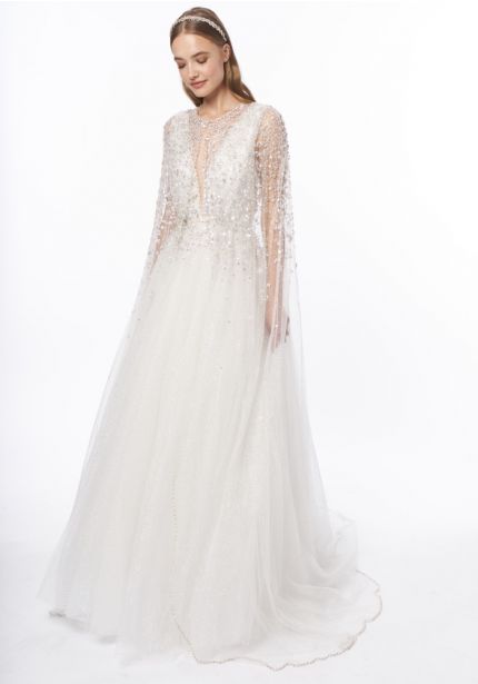 Embellished Glitter Tulle Wedding Dress