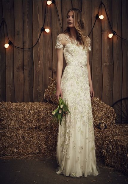 Beaded Floral Wedding Dress