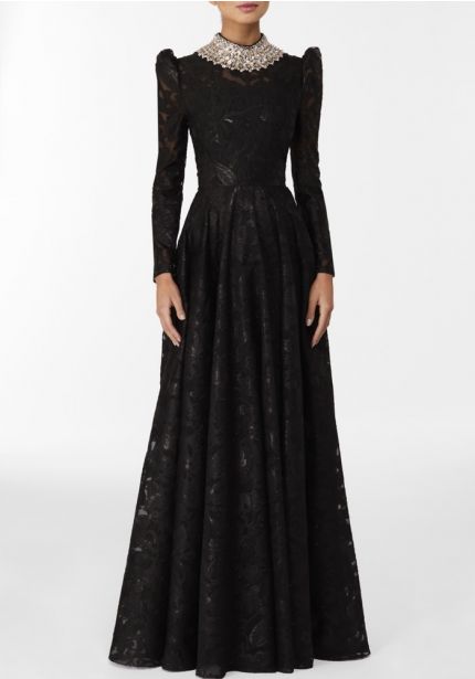 Embellished Lace Gown