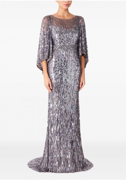 Sequin-Embellished Evening Gown