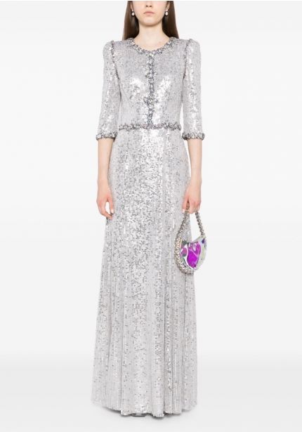 Sequin-Embellished Evening Gown