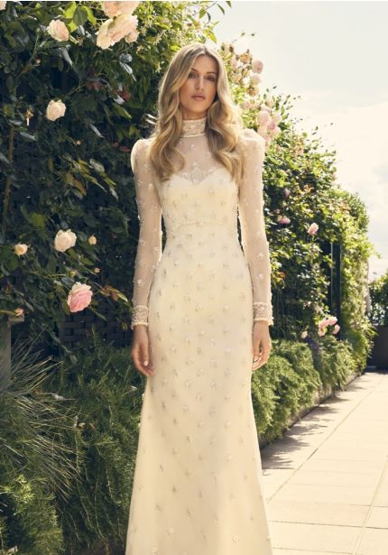 Embellished Long Sleeve Wedding Dress
