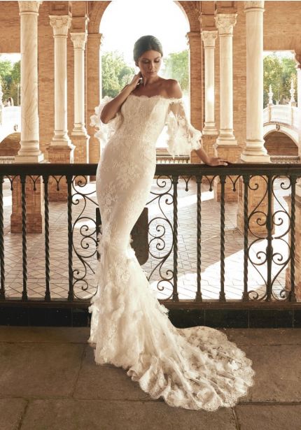 Lace Wedding Dress With Sheer Sleeves