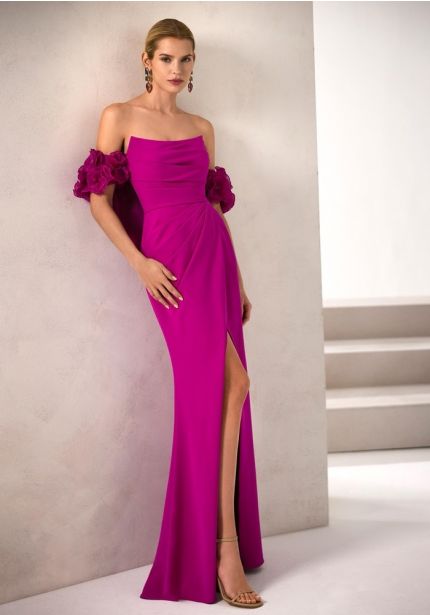 Draped Slit Gown