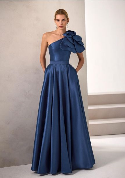One-Shoulder Taffeta Gown