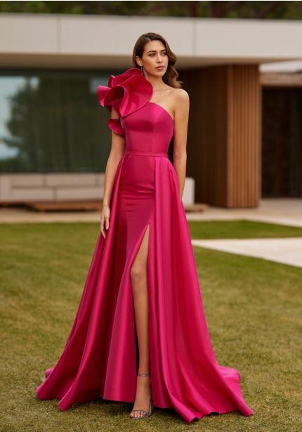 One-Shoulder Satin Gown