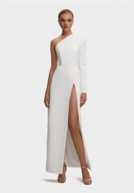 One-Shoulder Crepe Dress