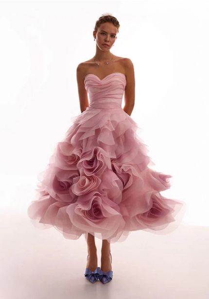 Draped Ruffle Gown