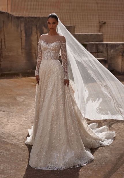 Embellished Long Sleeve Wedding Dress