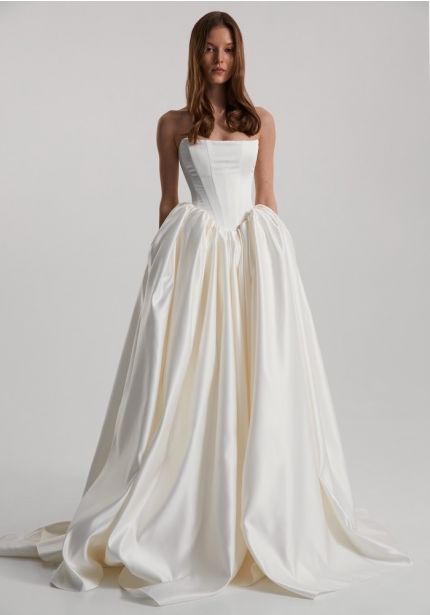 Strapless Satin Princess Gown