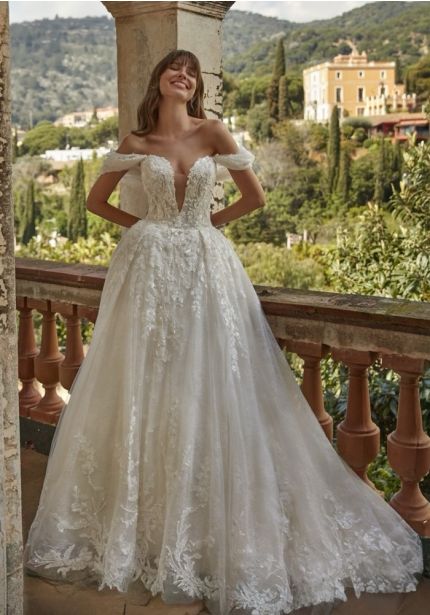 Embroidered Princess Wedding Dress