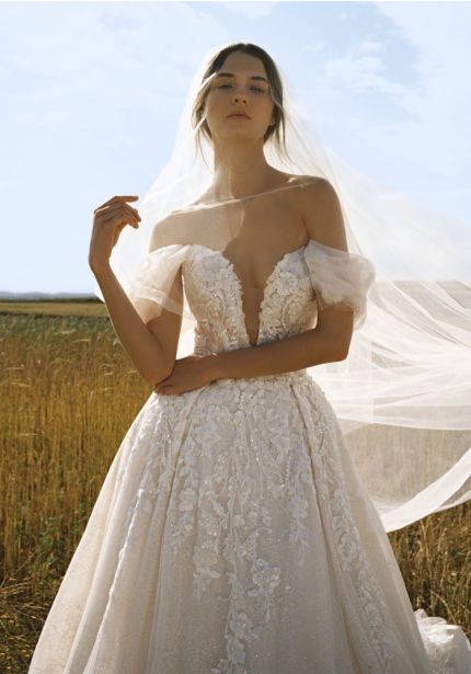Embroidered Princess Wedding Dress