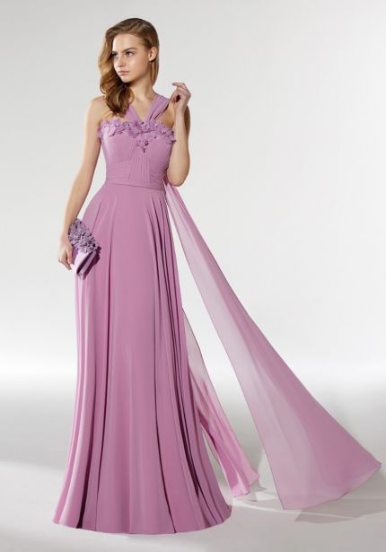 Floral Beaded Chiffon Gown
