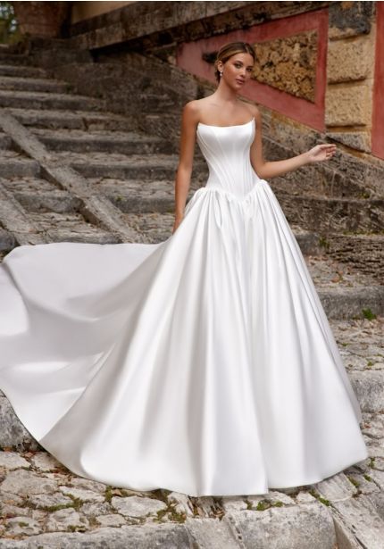 Strapless Satin Wedding Dress
