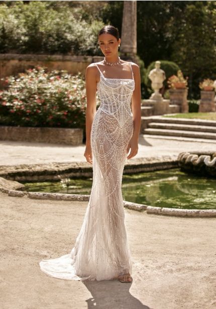Heavily Beaded Mermaid Wedding Dress