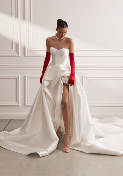 Draped Mikado Wedding Dress