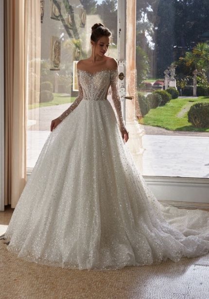 Embellished Long Sleeve Wedding Dress