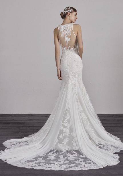 Lace Wedding Dress with Sheer Back