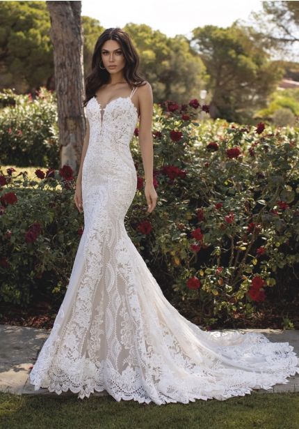 Lace Wedding Dress With Thin Straps
