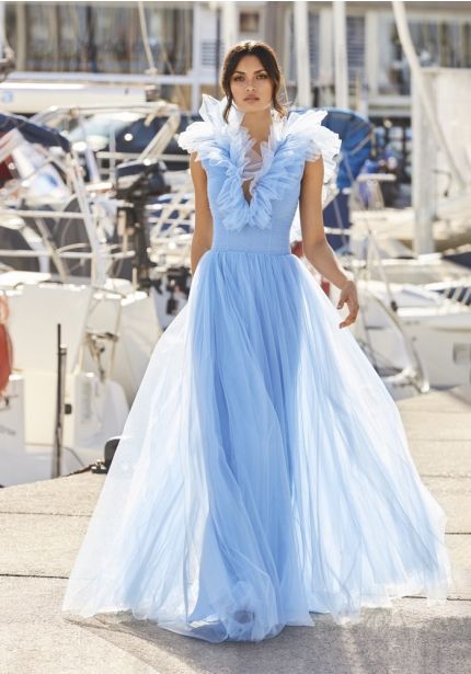 Dramatic Ruffle Tulle Gown