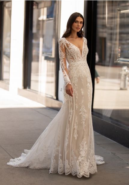 Illusion Long Sleeves Lace Wedding Dress