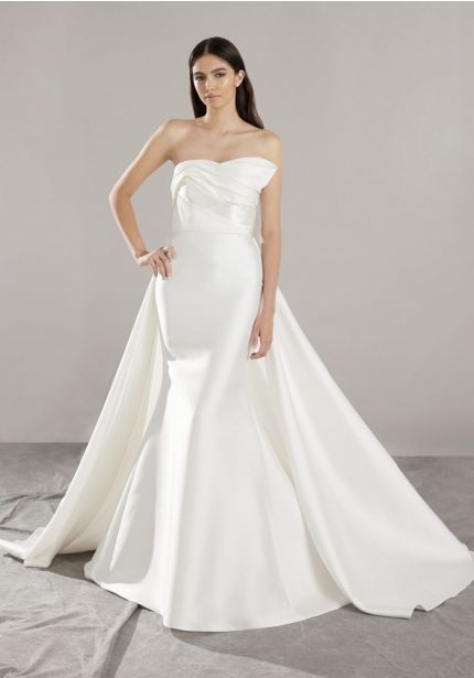 Pleated Mikado Wedding Dress