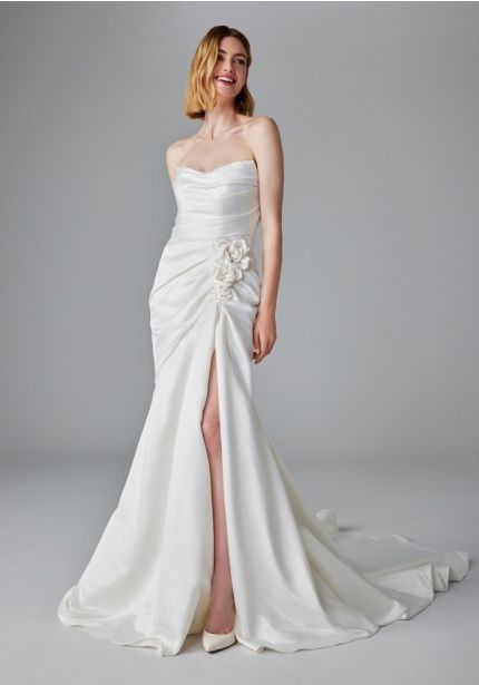 Draped Satin Wedding Dress