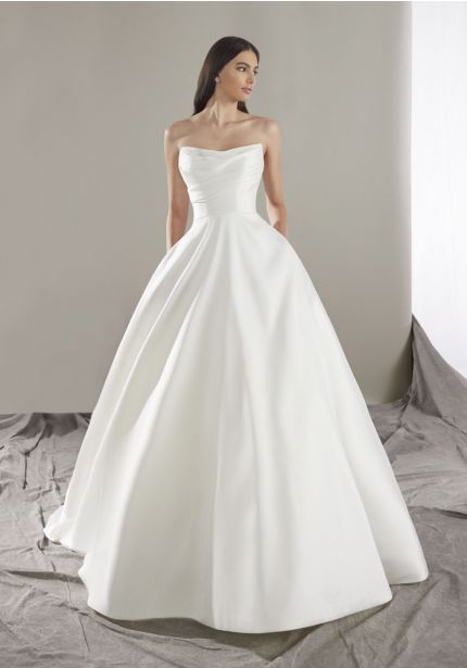 Pleated Mikado Wedding Dress