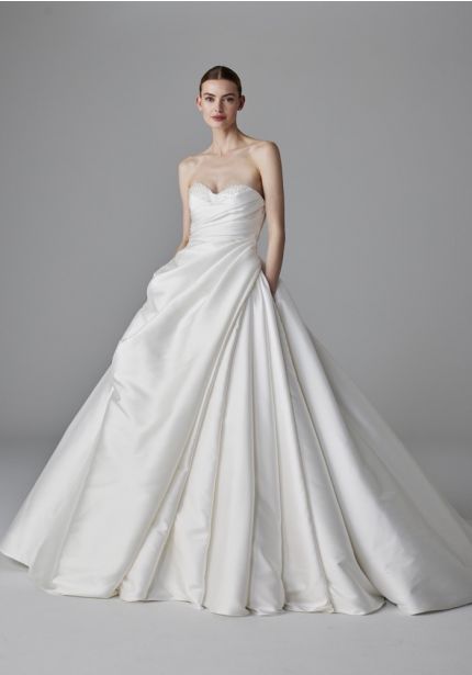 Draped Mikado Wedding Dress