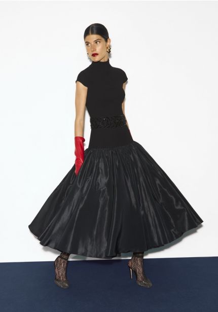 Beaded Taffeta Evening Dress